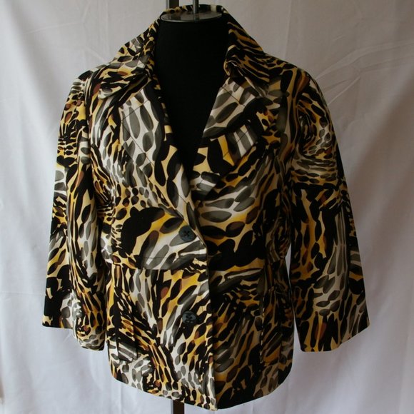 Rafaella Studio Jacket Petite PM Animal Print 3/4 - Picture 3 of 8